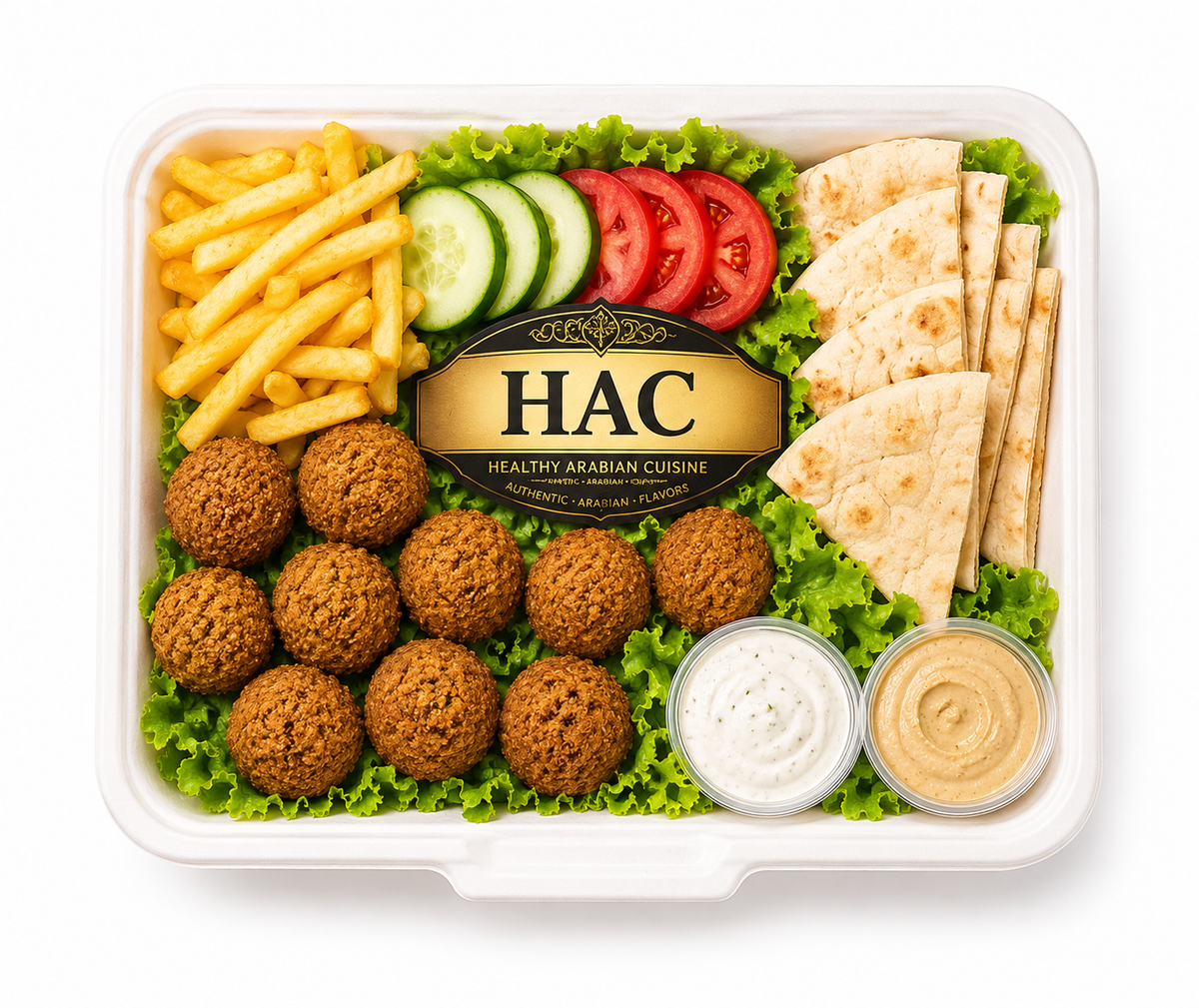 Double Falafel Platter – 12 Balls Feast! 🥙