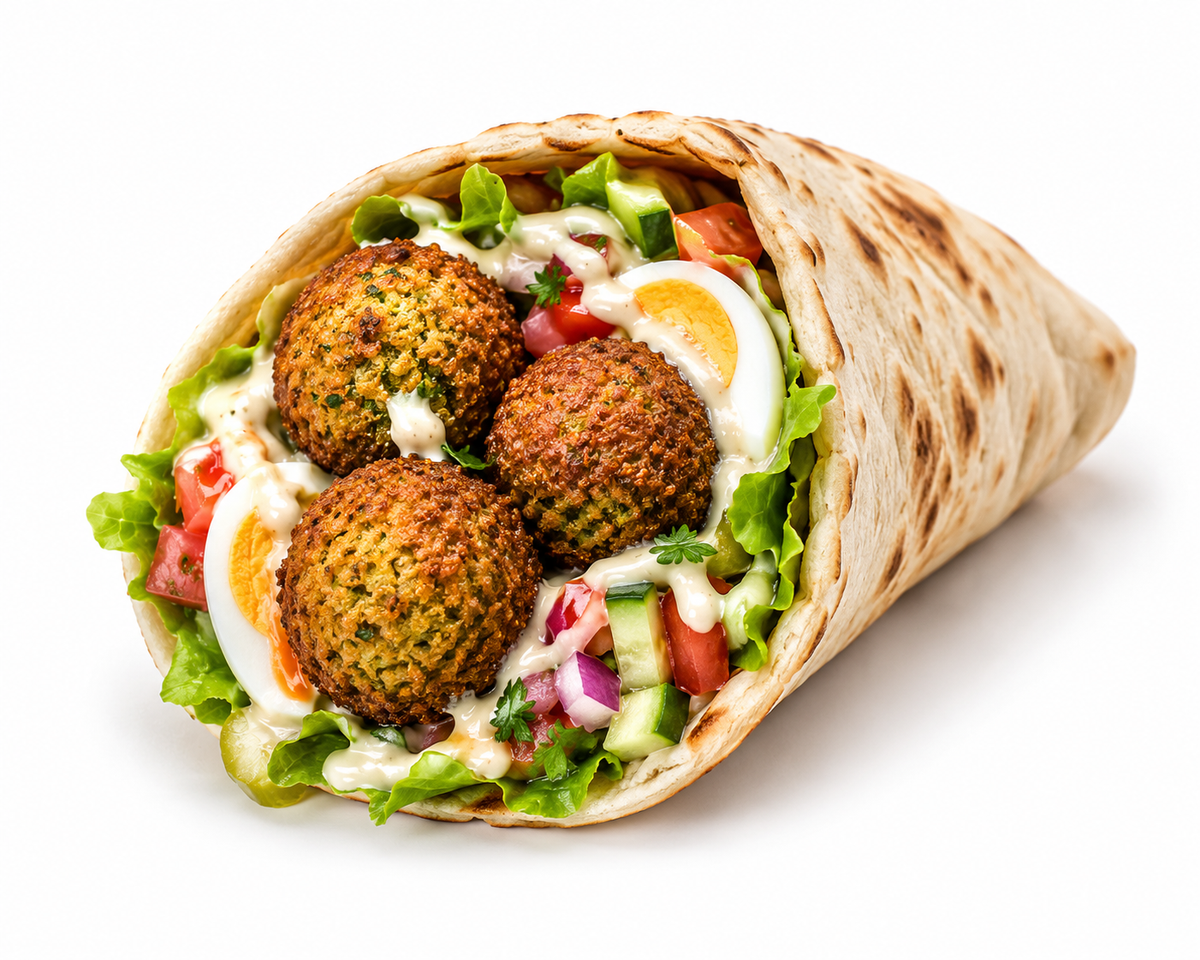 🌯💛 Protein-Packed Falafel Boiled Egg Wrap