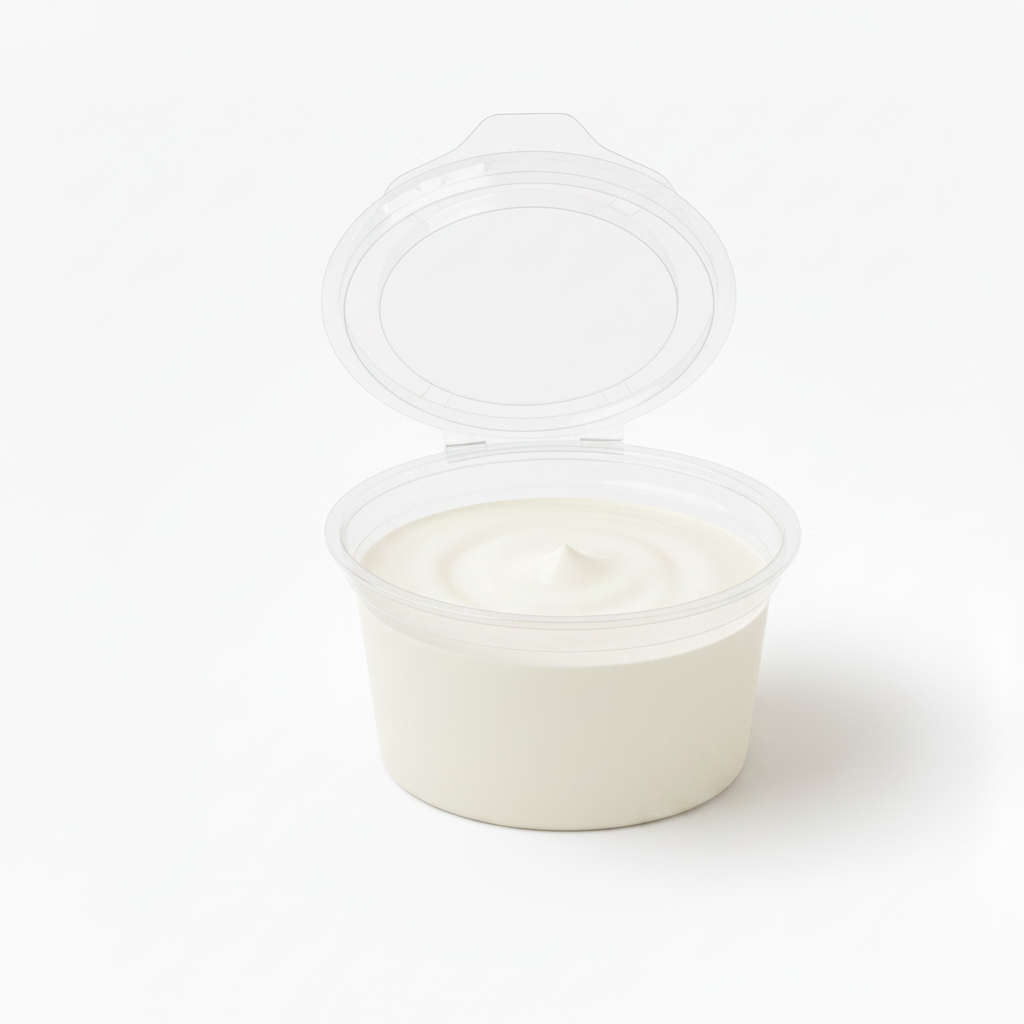 Garlic Sauce in 3oz Container - Pure White Background